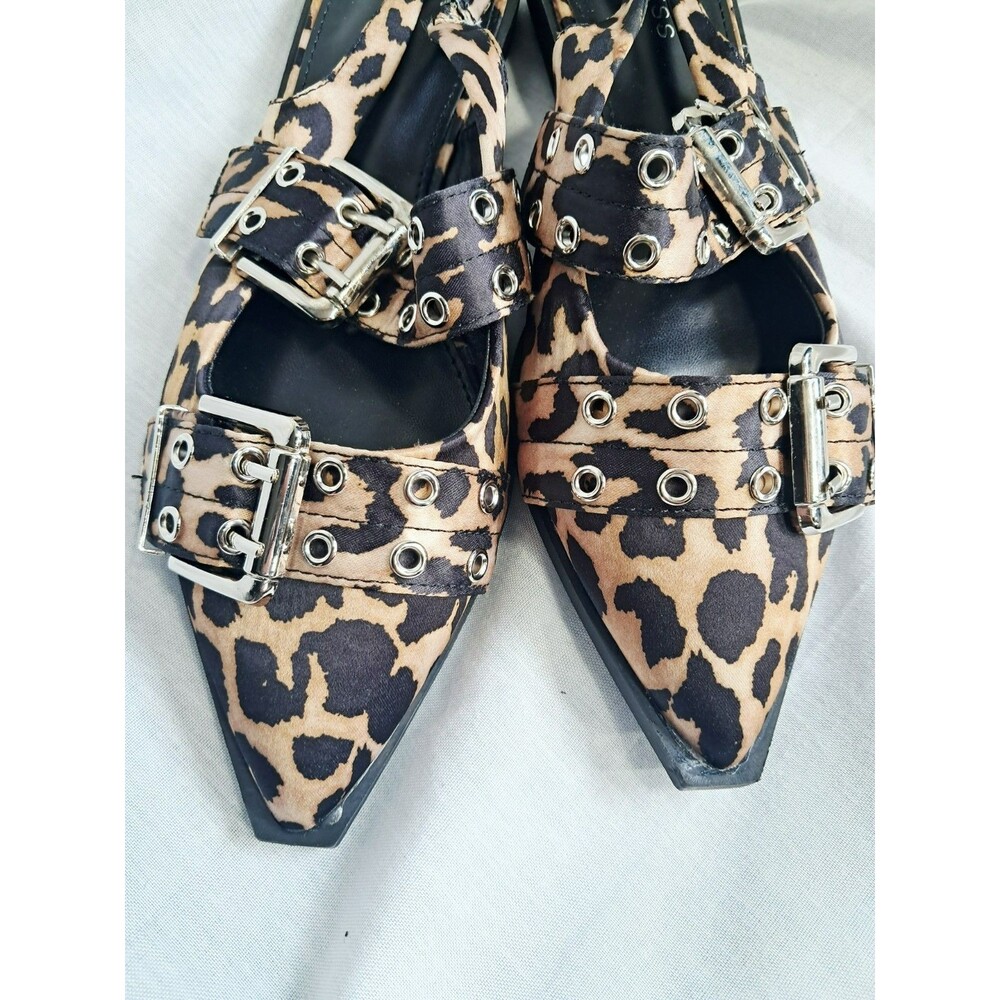 Berness Addison Double Buckled Slingback Flats Size 7.5 Leopard - Picture 6 of 8